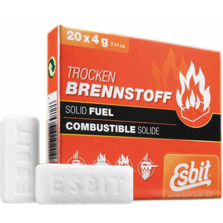 COMBUSTIBLE SOLIDE HEXAMINE 20 x 4g ESBIT pour réchaud pliant
