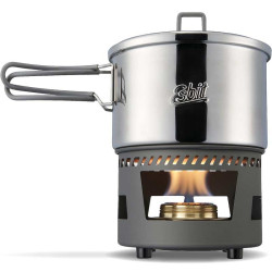 POT INOX AVEC RECHAUD 1.5L ESBIT DE BIVOUAC EN GROUPE