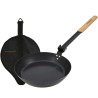 poele à frire acier 24 cm aven manche bois repliable muurikka
