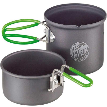 Popote Optimus Terra Solo 0,6 L aluminium anodisé avec couvercle tasse et poignée repliable