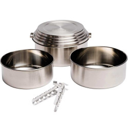 Set 3 casseroles Solo Stove inox 304 2L 1.5L 1.25L camping randonnée compact