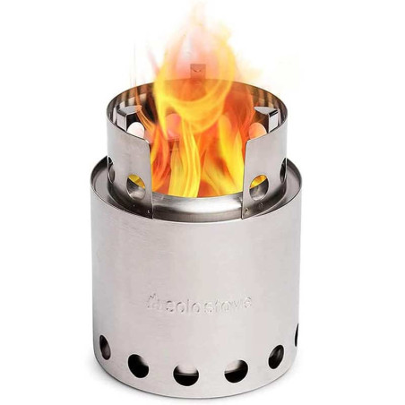 Réchaud bois Solo Stove inox double combustion bushcraft compact camping