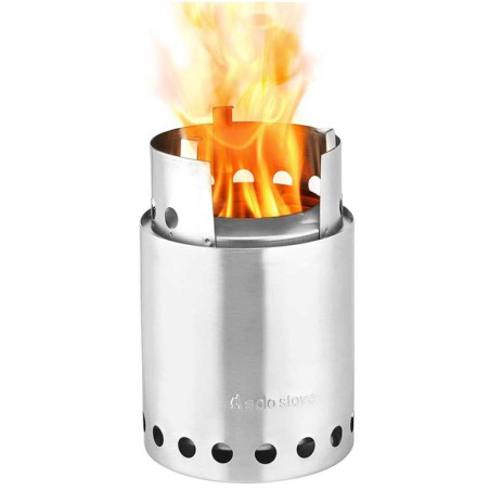 Réchaud bois Solo Stove Titan inox double combustion bushcraft camping 2 à 4 personnes