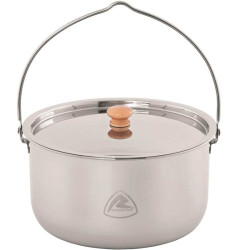 Pot inox 4L Robens Ottawa faitout camping feu de camp poignée bois suspension