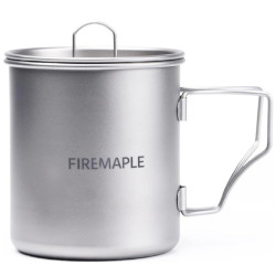 Tasse titane Fire Maple Alti 600ml légère avec couvercle et poignée pliable randonnée bivouac