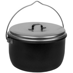 Grande popote Trangia Billy 2,5 L Black noire antiadhésive pour bivouac bushcraft léger, trek et cuisine outdoor collective