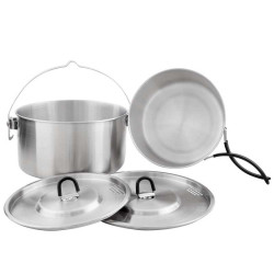 Set popote inox Tatonka Kettle II Set bushcraft bivouac feu de camp expédition outdoor