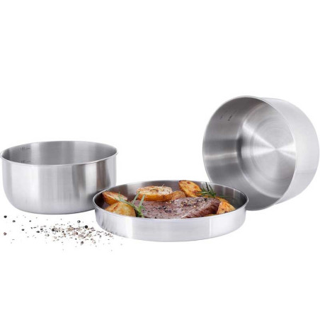 Set popote inox Tatonka Multi Pot Set randonnée bushcraft bivouac camping durable