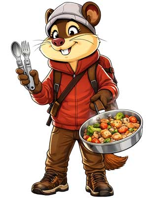 Vaisselle de randonnée légère comprenant popotes, assiettes, bols, tasses et couverts de camping